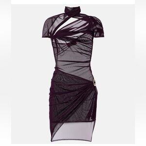 Coperni Asymmetrical Sheer Mesh Dress
